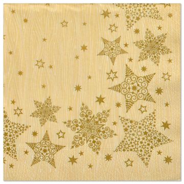 Servetten 3-laags 1/4 vouw 40 cm x 40 cm creme "Christmas Shine"