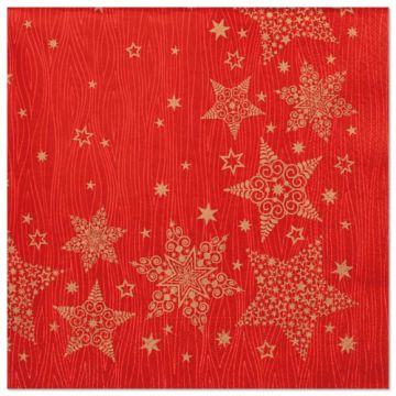 Servetten 3-laags 1/4 vouw 40 cm x 40 cm rood "Christmas Shine"