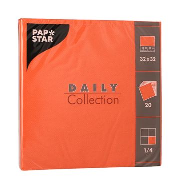 Servetten "DAILY Collection" 1/4 vouw 32 cm x 32 cm FSC nectarine