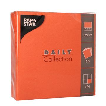 Servetten "DAILY Collection" 1/4 vouw 32 cm x 32 cm FSC nectarine