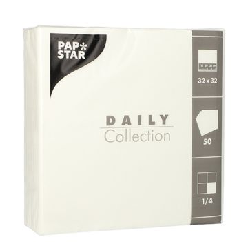 Servetten "DAILY Collection" 1/4 vouw 32 cm x 32 cm FSC wit