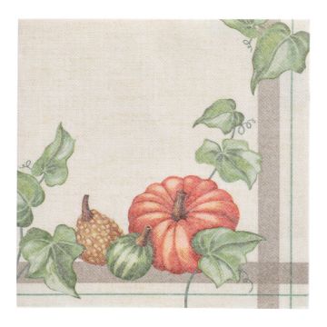 Servetten "ROYAL Collection" 3-laags  1/4 vouw 40 cm x 40 cm "Pumpkin", FSC, met pompoen motief