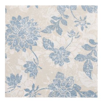 Premium servetten "ROYAL Collection" 1/4 vouw 40 x 40 cm arctisch blauw bloemen