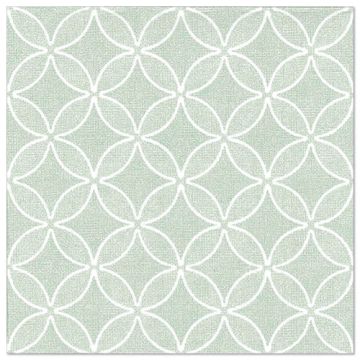 Servetten "ROYAL Collection" 1/4 vouw 40 cm x 40 cm jade groen "Circle Flowers"