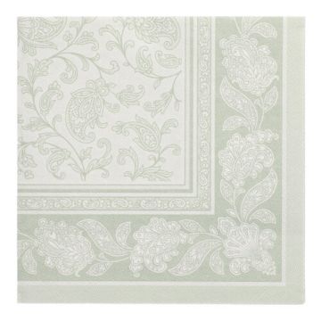 Premium servetten "ROYAL Collection" 1/4 vouw 40 x 40 cm jadegroen "Ornaments"