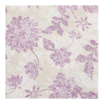 Premium servetten "ROYAL Collection" 1/4 vouw 40 x 40 cm lila bloemen