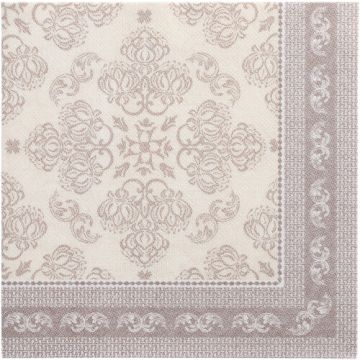 Servetten "ROYAL Collection" 1/4 vouw 40 cm x 40 cm mokka "Arabesque"