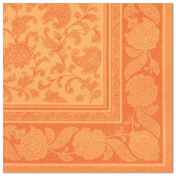 Servetten "ROYAL Collection" 1/4 vouw 40 cm x 40 cm oranje "Ornaments"