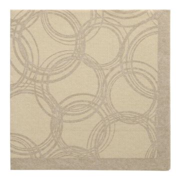 Servetten "ROYAL Collection" 1/4 vouw 40 x 40 cm FSC "Bubbles" zand