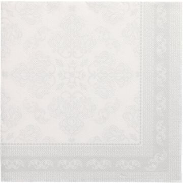 Servetten "ROYAL Collection" 1/4 vouw 40 cm x 40 cm wit "Arabesque"