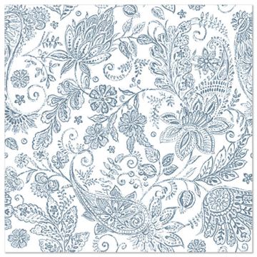 Servetten "ROYAL Collection" 1/4 vouw 40 cm x 40 cm blauw "Paisley"