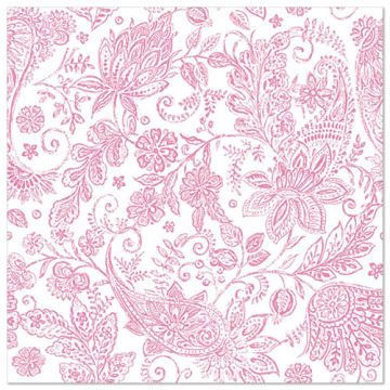 Servetten "ROYAL Collection" 1/4 vouw 40 cm x 40 cm fuchsia "Paisley"