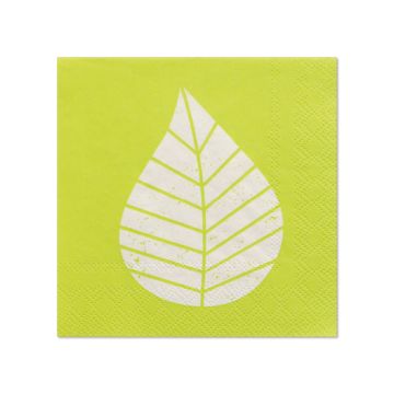 Servetten, 3-laags 1/4 vouw 25 cm x 25 cm groen "Graphic Leaves"