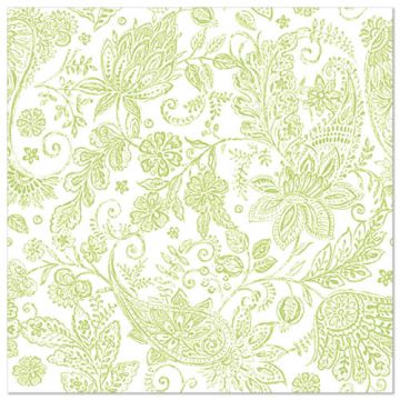 Servetten "ROYAL Collection" 1/4 vouw 40 cm x 40 cm lime "Paisley"