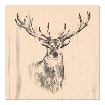 Servetten 3-laags 1/4 vouw 33 cm x 33 cm natuur "Deer" gemaakt van gerecycled papier