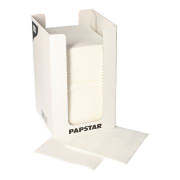 Servetten, 2-laags "PUNTO" 1/4 vouw 20 cm x 20 cm wit micro reliëf, in buffetbox