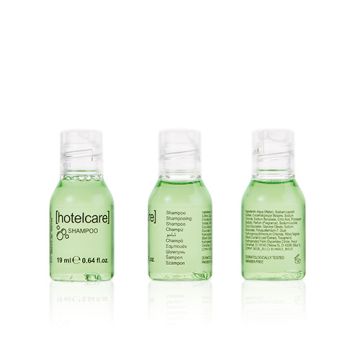 Shampoo "Hotel Care" 19 ml transparant , probeerflesjes, testers, reisflesje, mini flesje