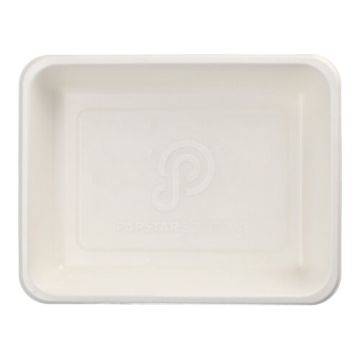 Menuschaal suikerriet met PLA coating, PFAS-vrij, 1300 ml 22,7 x 17,8 cm