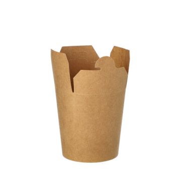 Noodlebox kraft  230 ml 5,8 cm x 6,5 cm x 7,5 cm wok to go beker bruin