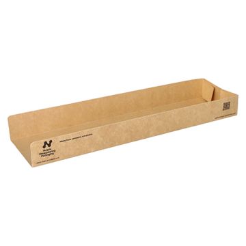 100% plasticvrij panini bakje / snacktray met Notpla coating 7,5 x 28,5 cm FSC