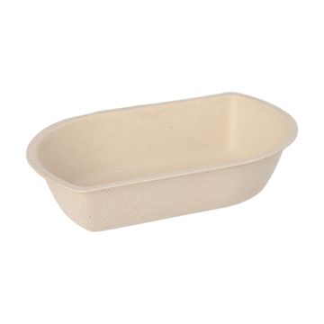 Bio snackbakje suikerriet 11,1 x 16,8 x 3,6 cm PFAS-vrij & plasticvrij frietbakje bagasse naturel