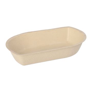 Bio snackbakje suikerriet 12,2 x 19,4 x 3,6 cm PFAS-vrij & plasticvrij frietbakje bagasse naturel