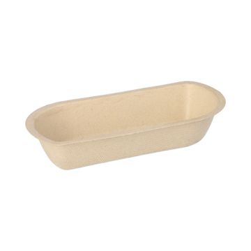 Bio snackbakje suikerriet 7,6 x 15,4 x 3,1 cm PFAS-vrij & plasticvrij frikandelbakje bagasse naturel