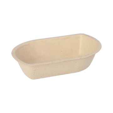 Bio snackbakje suikerriet 9,9 x 15 x 3,6 cm PFAS-vrij & plasticvrij frietbakje bagasse naturel