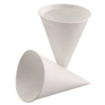 Puntbekers van suikerriet-papier 150 ml Ø 8,5 cm · 11,5 cm wit, waterbekers van 5 oz voor watermachine