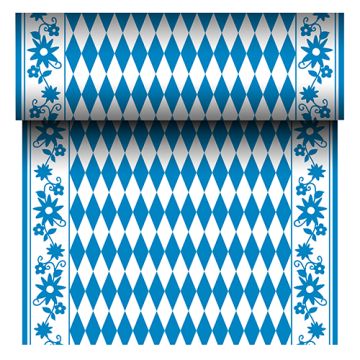 Tafellopers, Airlaid 24 m x 40 cm "Beiers blauw", geperforeerd elke 120 cm