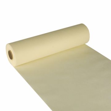 Tafellopers, stofkarakter, nonwoven "soft selection" 24 m x 40 cm creme