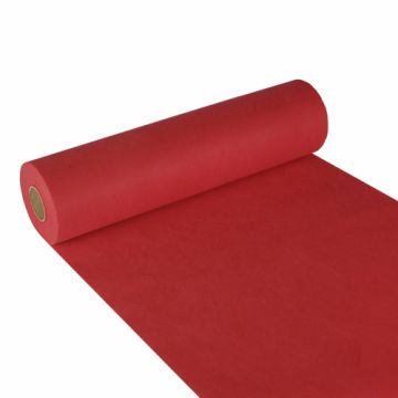 Tafellopers, stofkarakter, nonwoven "soft selection" 24 m x 40 cm rood