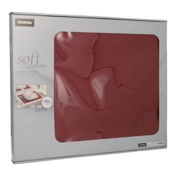 Placemats, stofkarakter, nonwoven "soft selection" 30 cm x 40 cm bordeaux