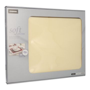 Placemats, stofkarakter, nonwoven "soft selection" 30 cm x 40 cm creme