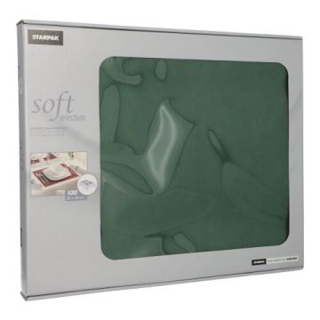 Placemats, stofkarakter, nonwoven "soft selection" 30 cm x 40 cm donkergroen