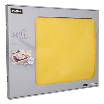 Placemats, stofkarakter, nonwoven "soft selection" 30 cm x 40 cm geel