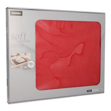 Placemats, stofkarakter, nonwoven "soft selection" 30 cm x 40 cm rood