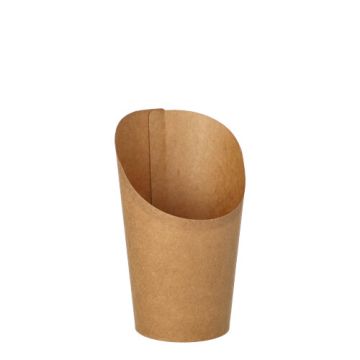 Snackbeker wrap cups kraft karton 230 ml 10 cm x 6 cm x 8 cm bruin