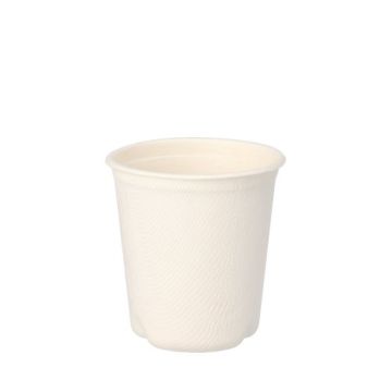 Bio suikerriet koffiebeker "pure" 0,1 l Ø 6,3 cm · 6,5 cm PFAS-vrij bagasse wit