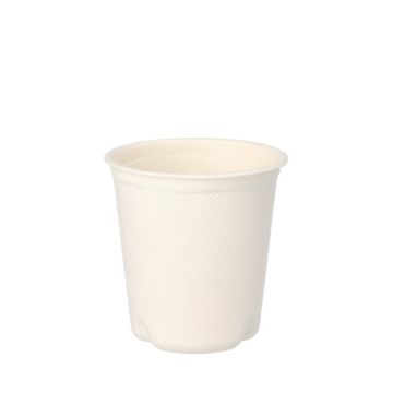 Bio suikerriet koffiebeker "pure" 0,1 l Ø 9 cm · 10 cm PFAS-vrij bagasse wit