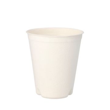 Bio suikerriet koffiebeker "pure" 0,3 l Ø 9 cm · 10 cm PFAS-vrij bagasse wit