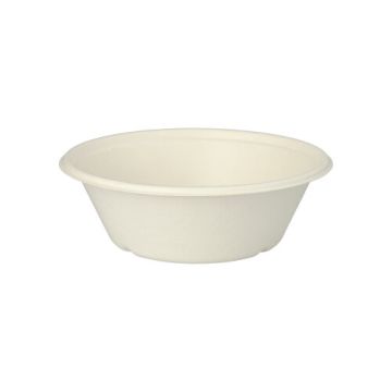 Bio suikerriet schaal "pure" 600 ml Ø 16,4 cm · 5 cm PFAS-vrij bagasse bowl soepkom wit